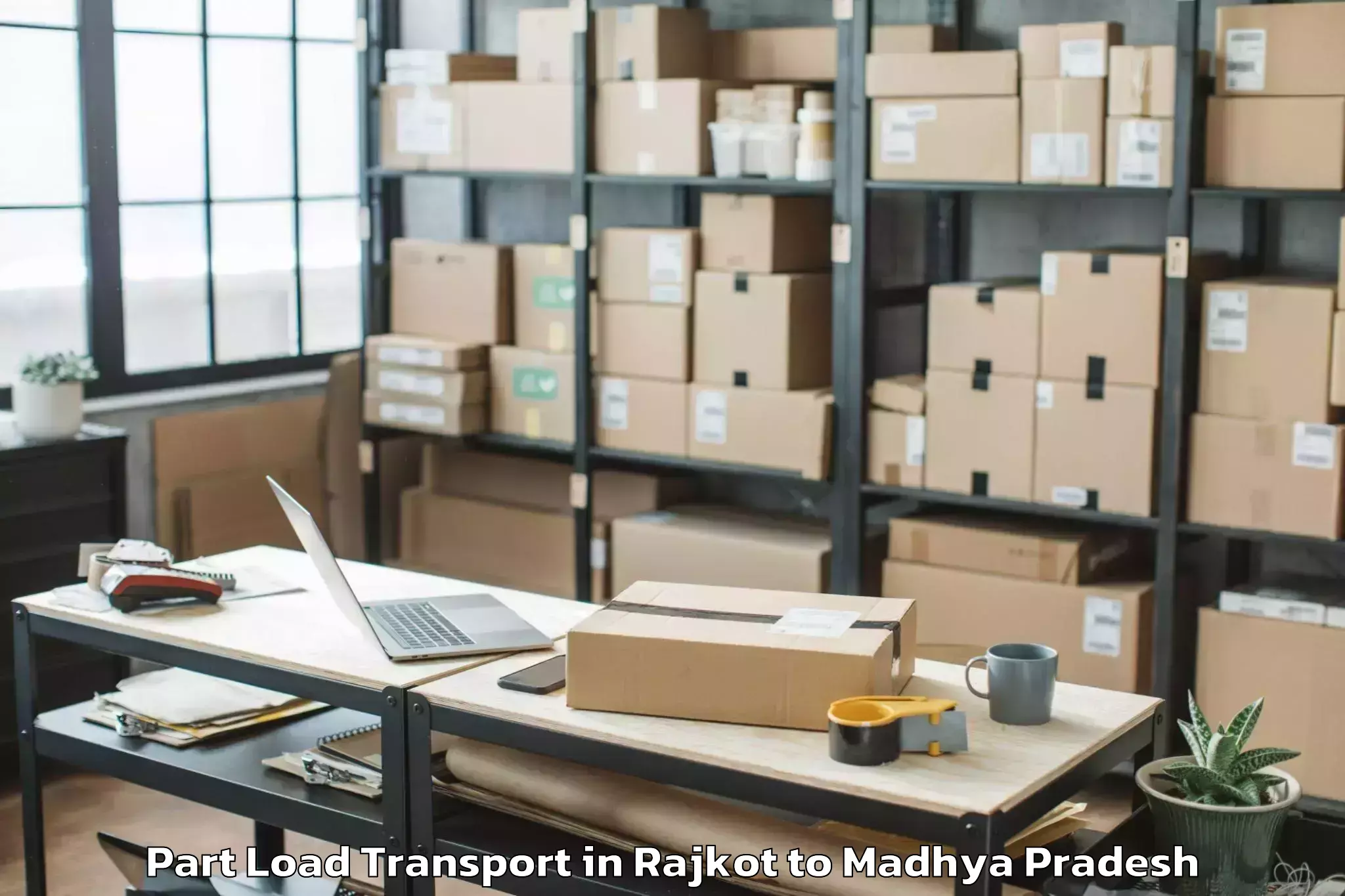 Top Rajkot to Rehli Part Load Transport Available